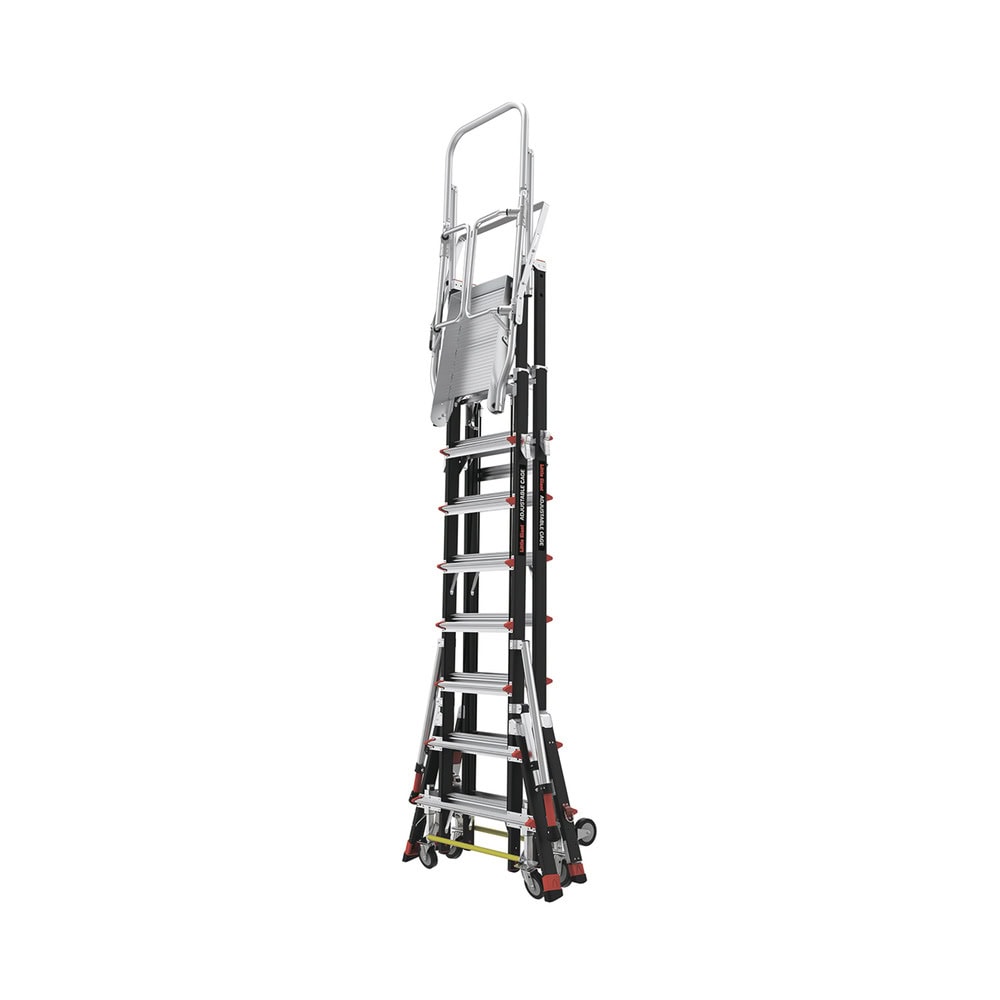 CAGE8FTR-AD-5-l Escalera de Fibra de Vidrio con Jaula de 8'-14' (2.44 - 4.27 m). Con Ajuste en Ruedas (RATCHET™ Leveler) (SKU:18515-817). CAGE8FTR 9