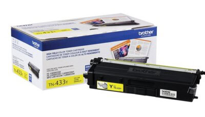 Tóner Brother TN433Y amarillo, rendimiento apróximado 4,000 páginas, compatible con MFCL8900CDW