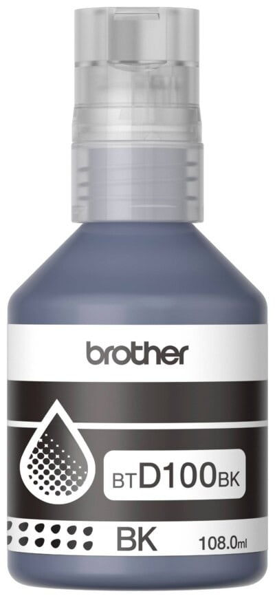 Botella de tinta Brother BTD100BK negro, rendimiento aproximado 7,500 páginas, compatible con DCPT230, DCPT530DW, DCPT730DW, MFCT930DW