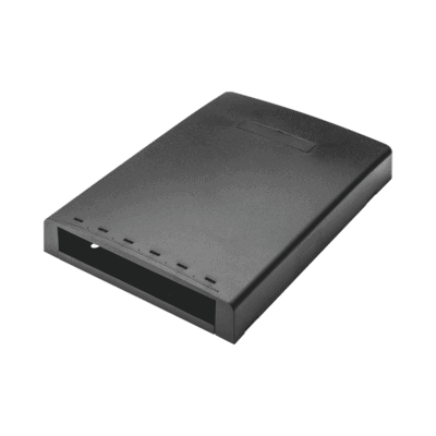 Caja de Montaje en Superficie, Con Accesorio para Resguardo de Fibra Óptica, Para 6 Módulos Mini-Com, Color Negro