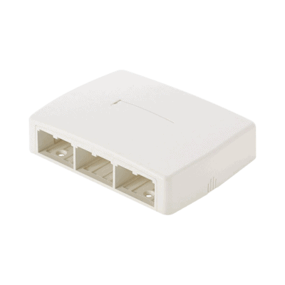 Caja de Montaje en Superficie, Para 6 Módulos Mini-Com, Color Blanco Mate