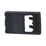 Placa de Mobiliario Modular Estándar, Salidas Para 2 Puertos Mini-Com Angulados, Color Negro CFFPA2BL-l