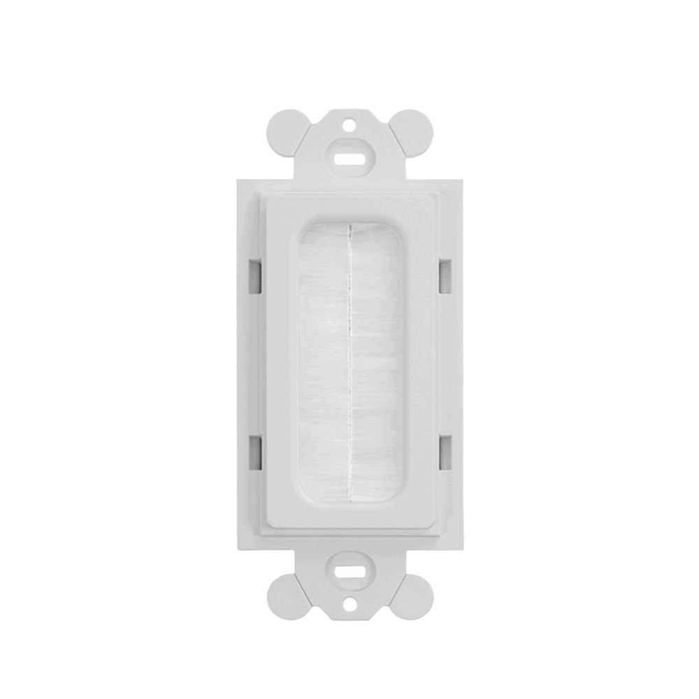 CFGBWH-l Placa de Pared Pasacables Tipo Cepillo, Estándar GFCI, Material ABS, Color Blanco CFGBWH 1