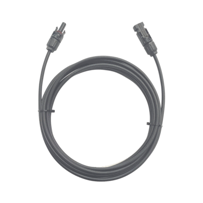Cable Fotovoltaico / 1 metro / Color Negro / Calibre 10 AWG / Terminal MC4-Macho y Hembra en  ambos extremos
