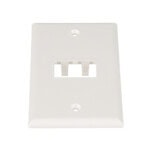 Placa de Pared Vertical Clásica, Salida Para 2 Puertos Mini-Com, Color Blanco Mate CFP2IW-l
