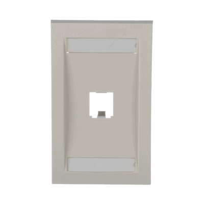 Placa de Pared Vertical Ejecutiva, Salida Para 1 Puerto Mini-Com, Con Espacios Para Etiquetas, Color Blanco Mate