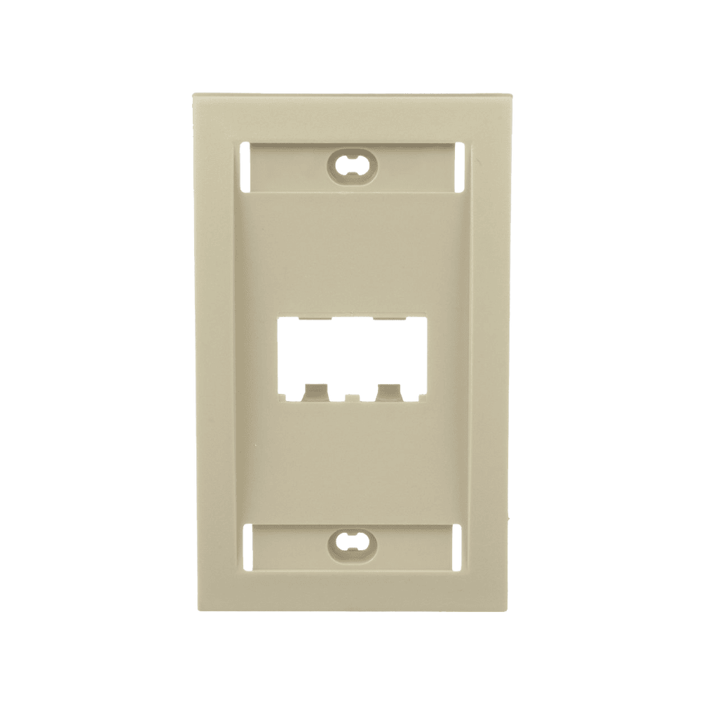 CFPE2EIY-l Placa de Pared Vertical Ejecutiva, Salida Para 2 Puertos Mini-Com, Con Espacios Para Etiquetas, Color Marfil CFPE2EIY 1