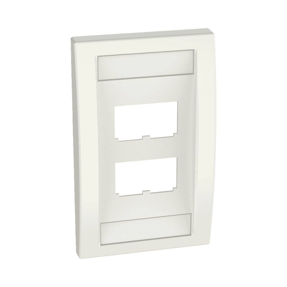 CFPE4IWY-AD-3-l Placa de Pared Vertical Ejecutiva, Salida Para 4 Puertos Mini-Com, Con Espacios Para Etiquetas, Color Blanco Mate CFPE4IWY 4