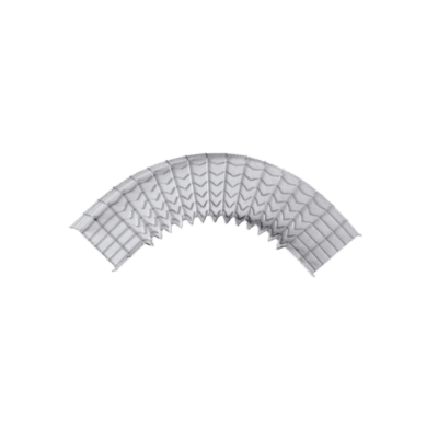Curva Pre-Fabricada Horizontal de 90° con medidas de 54 mm de Peralte y 300 mm Ancho (54/300 mm)