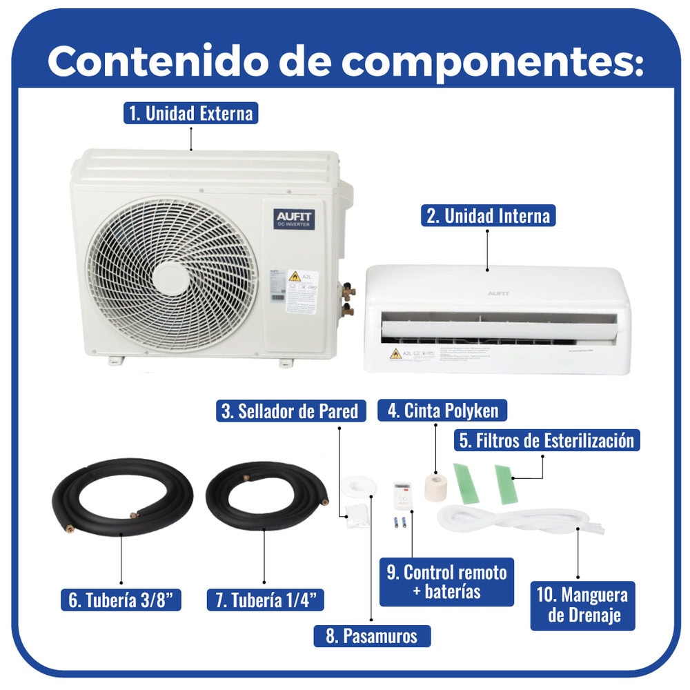 CHIR3212K220-AD-15-l Minisplit WiFi inverter / SEER 17 / 12,000 BTUs ( 1 TON ) / R32 / Frío y Calor / 220 Vca / Filtro de Salud / Compatible con Alexa y Google Home. CHI-R32-12K-220 13