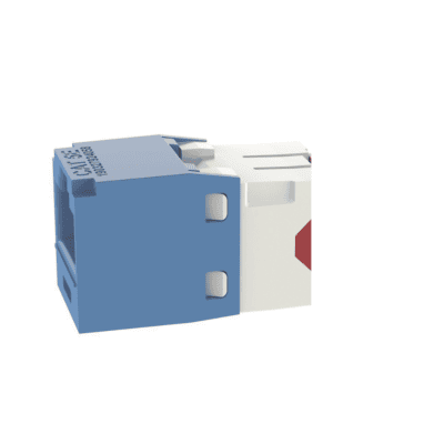 Conector Jack RJ45 Estilo TG, Mini-Com, Categoría 5e, de 8 Posiciones y 8 Cables, Color Azul