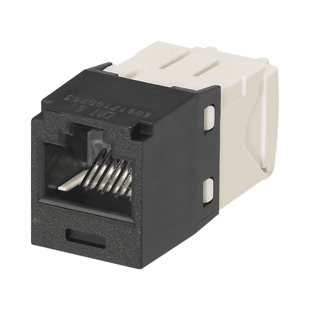 CJ688TGBL-l Conector Jack RJ45 Estilo TG, Mini-Com, Categoría 6, de 8 Posiciones y 8 Cables, Color Negro CJ688TGBL 1