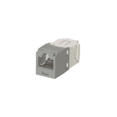 Conector Jack RJ45 Estilo TG, Mini-Com, Categoría 6, de 8 Posiciones y 8 Cables, Color Gris