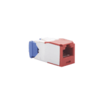 Conector Jack RJ45 Estilo TG, Mini-Com, Categoría 6A, de 8 Posiciones y 8 Cables, Color Rojo CJ6X88TGRD-AD-4-l