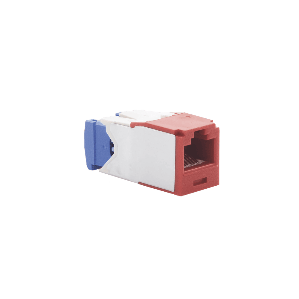 CJ6X88TGRD-AD-4-l Conector Jack RJ45 Estilo TG, Mini-Com, Categoría 6A, de 8 Posiciones y 8 Cables, Color Rojo CJ6X88TGRD 5