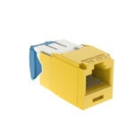 Conector Jack RJ45 Estilo TG, Mini-Com, Categoría 6A, de 8 Posiciones y 8 Cables, Color Amarillo CJ6X88TGYL-FRENTE-l