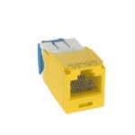 Conector Jack RJ45 Estilo TG, Mini-Com, Categoría 6A, de 8 Posiciones y 8 Cables, Color Amarillo CJ6X88TGYL-LAT-IZQ-l