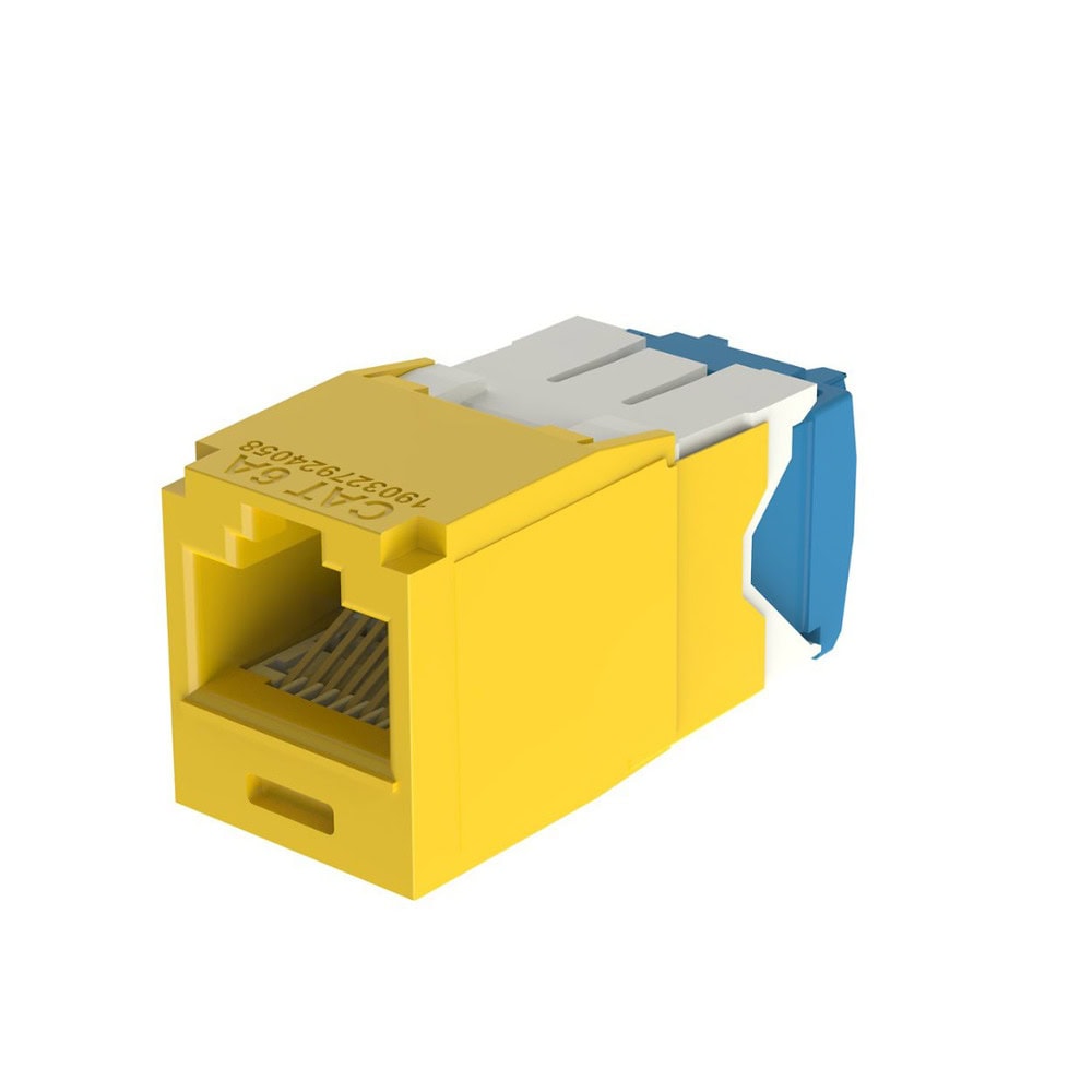 CJ6X88TGYL-l Conector Jack RJ45 Estilo TG, Mini-Com, Categoría 6A, de 8 Posiciones y 8 Cables, Color Amarillo CJ6X88TGYL 1