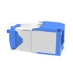 Conector Jack RJ45 Estilo TG, Mini-Com, Categoría 6A, Con Gel Resistente a la Corrosión, de 8 Posiciones y 8 Cables, Color Azul CJE6X88TGBU-LAT-DER-l