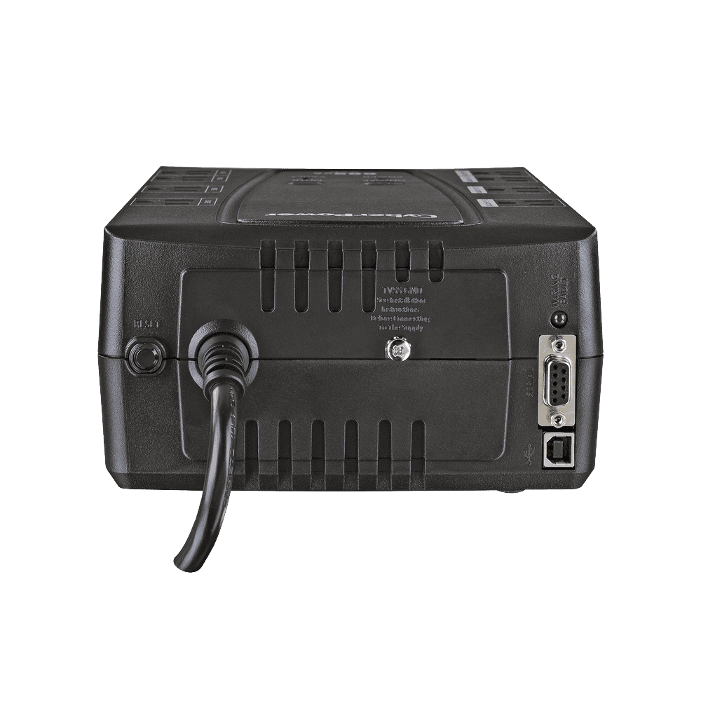 CP825AVRLCDA-LAT-DER-l UPS de 825 VA/450 W, Topología Línea Interactiva, Entrada 120 Vca NEMA 5-15P, Tipo Gabinete Compacto, Con 8 Tomas NEMA 5-15R CP825AVRLCDA 4