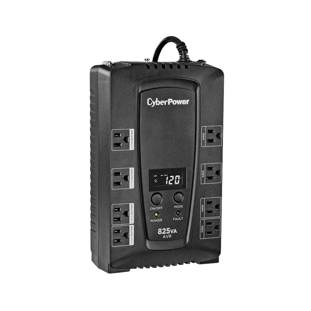 CP825AVRLCDA-l UPS de 825 VA/450 W, Topología Línea Interactiva, Entrada 120 Vca NEMA 5-15P, Tipo Gabinete Compacto, Con 8 Tomas NEMA 5-15R CP825AVRLCDA 1