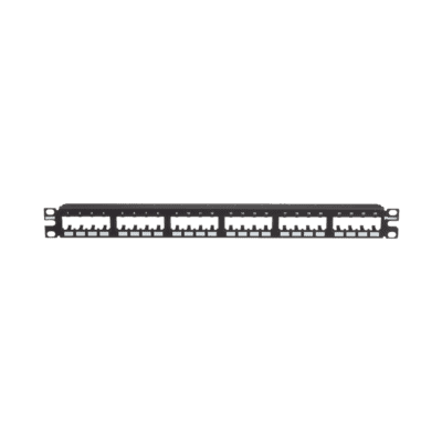 Panel de Parcheo Modular Mini-Com (Sin Conectores), Plano de Instalación al Ras, Sin Blindaje, de 24 Puertos, 1UR