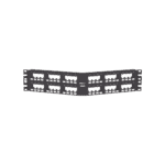 Panel de Parcheo Modular Mini-Com (Sin Conectores), Angulado Instalación la Ras, Sin Blindaje, de 48 Puertos, 2UR CPPA48FMWBLY-AD-1-l