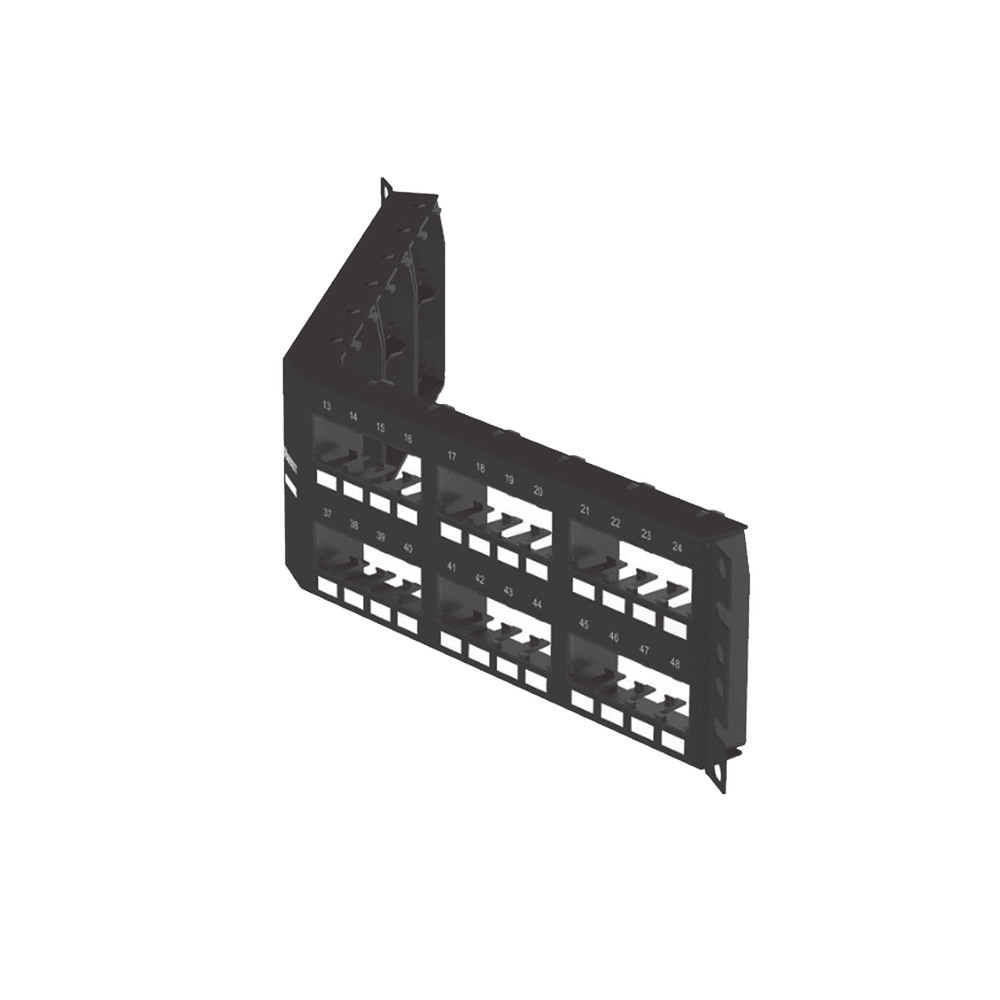 CPPA48FMWBLY-AD-2-l Panel de Parcheo Modular Mini-Com (Sin Conectores), Angulado Instalación la Ras, Sin Blindaje, de 48 Puertos, 2UR CPPA48FMWBLY 3