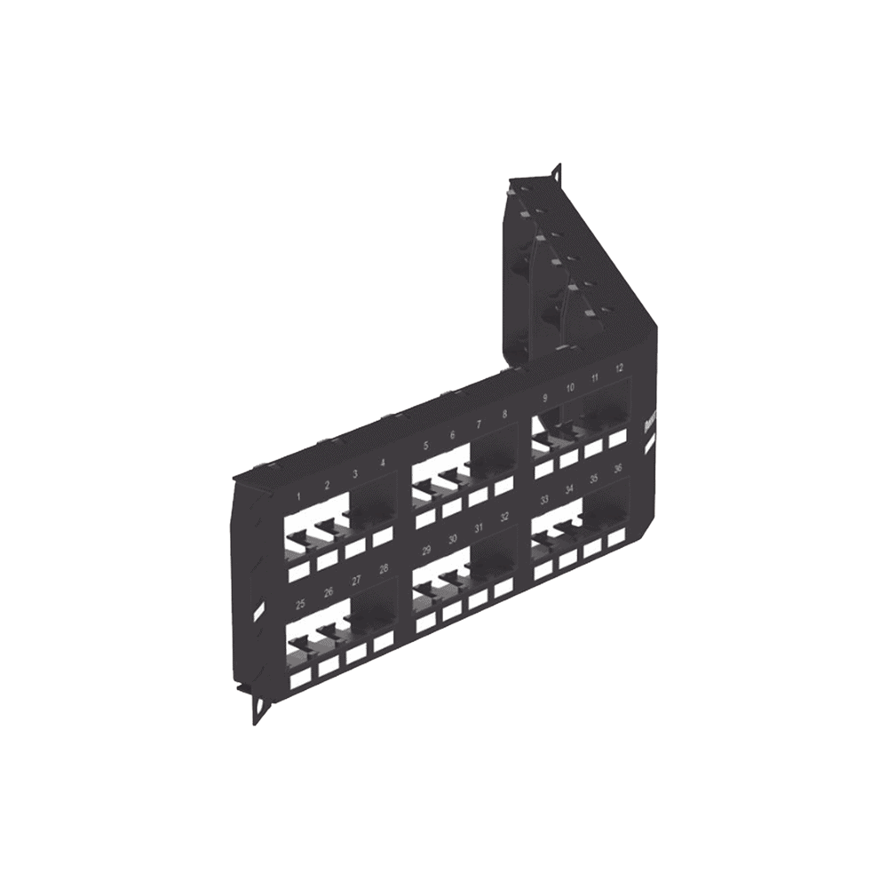 CPPA48FMWBLY-AD-3-l Panel de Parcheo Modular Mini-Com (Sin Conectores), Angulado Instalación la Ras, Sin Blindaje, de 48 Puertos, 2UR CPPA48FMWBLY 4