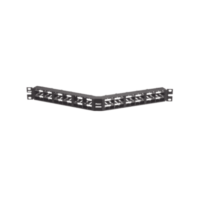 Panel de Parcheo Modular Mini-Com (Sin Conectores), Angulado, Sin Blindaje, Alta Densidad, de 48 Puertos, 1UR
