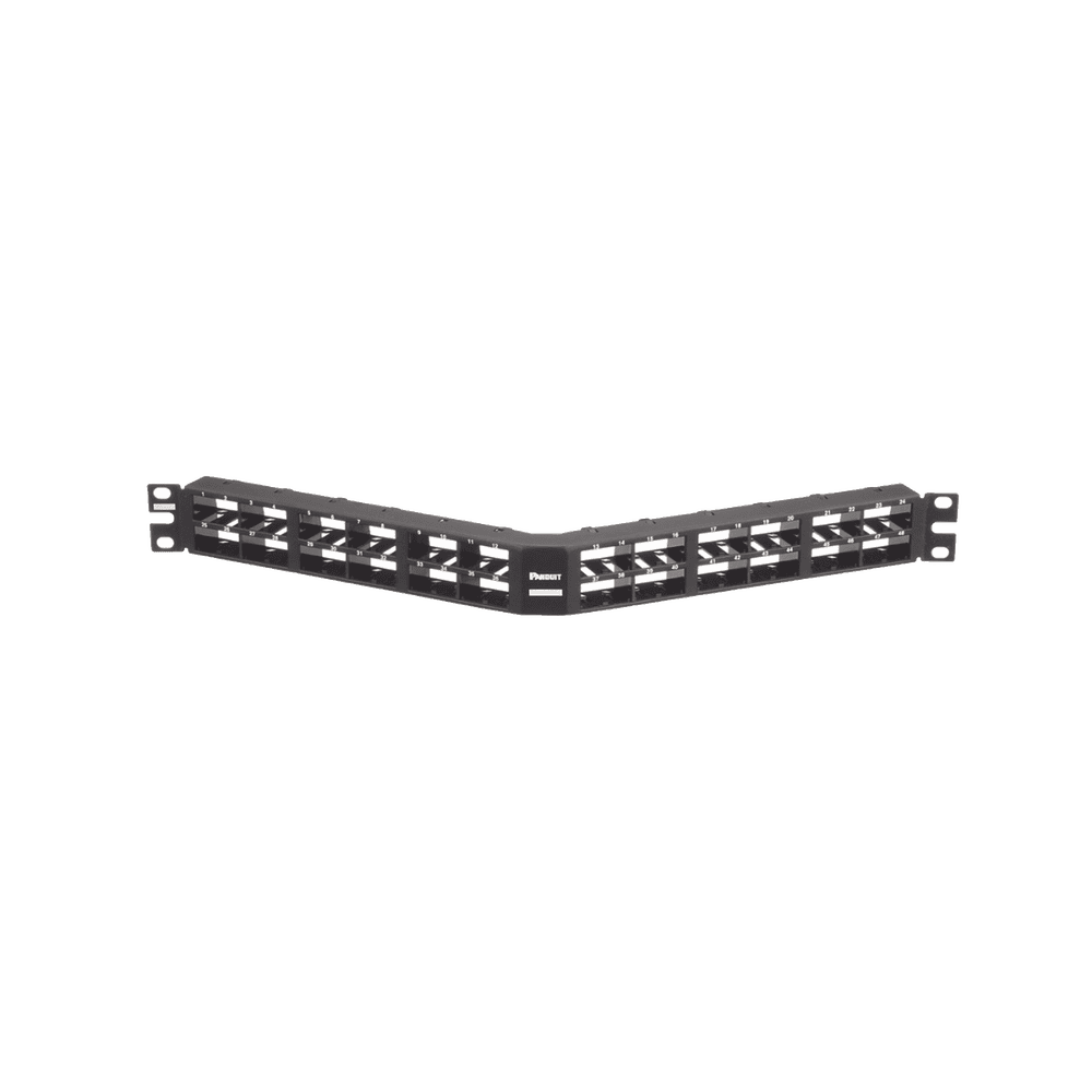 CPPA48HDWBLY-l-1 Panel de Parcheo Modular Mini-Com (Sin Conectores), Angulado, Sin Blindaje, Alta Densidad, de 48 Puertos, 1UR CPPA48HDWBLY 1