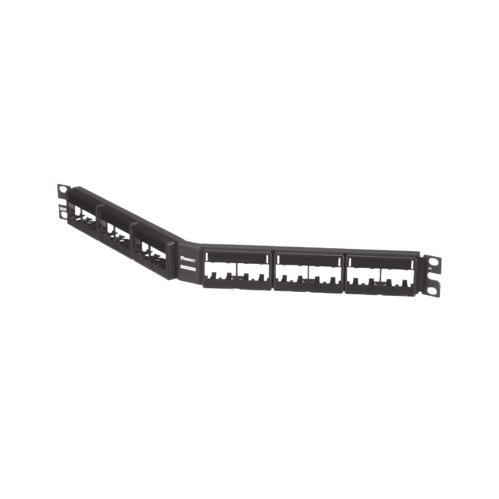 CPPLA24WBLY-AD-2-l Panel de Parcheo Modular Mini-Com (Sin Conectores), Angulado, Sin Blindaje, Con Etiqueta y Cubierta, de 24 Puertos, 1UR CPPLA24WBLY 3