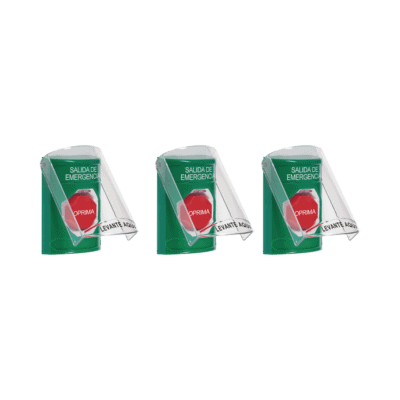 Paquete de 3 Botones con 3 Diferentes Métodos de Activación y 3 Mensajes Diferentes, Color Verde