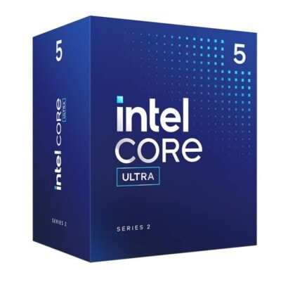 Procesador Intel Core Ultra 5 de 4.9 GHz, 10 núcleos (6P + 4E),  23 Tops (IA), Socket LGA 1851 con gráficos y disipador.