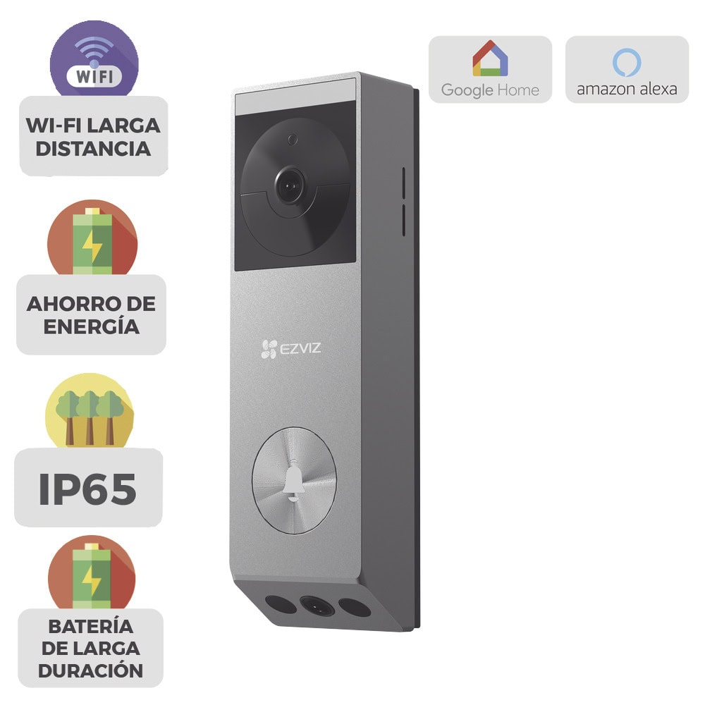 CSEP3X-LIST-l Doorbell de Batería Recargable con Transformador de 5Vcc o Panel Solar (Incluye Panel) / 3 megapíxel / Doble Lente / Protección IP65 / Audio de Dos Vías CS-EP3X 5