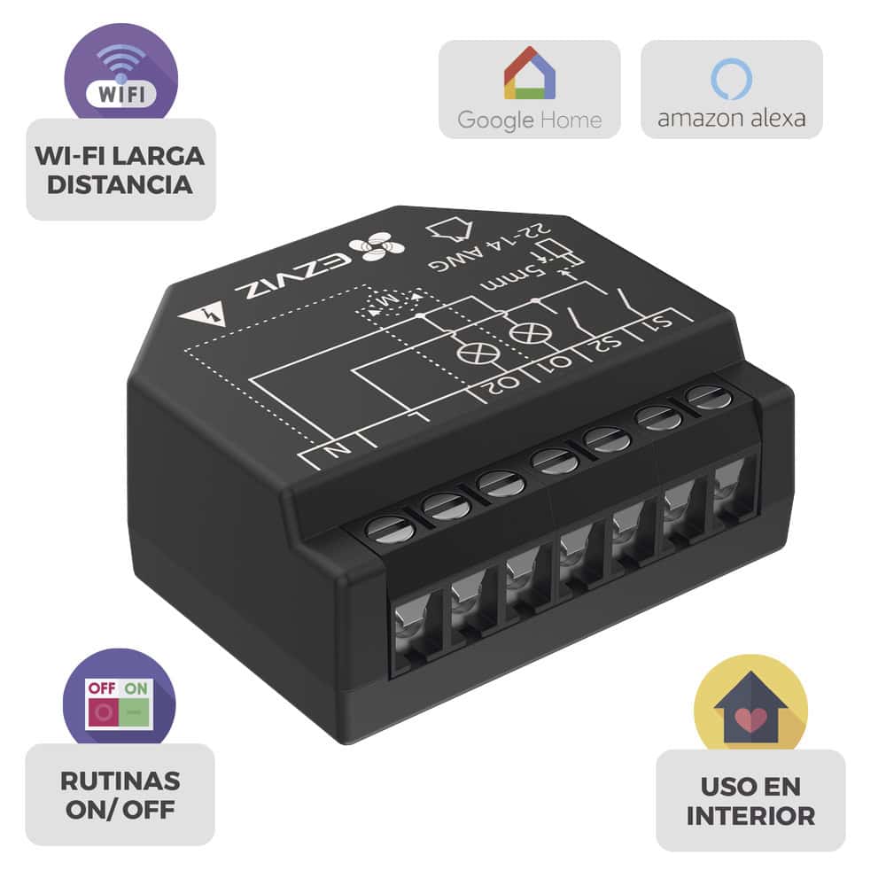 CST36-LIST-l Relevador Wi-Fi Inteligente / 2 Salidas Para 2 Apagadores / Ideal Para Control de Iluminación / Control Remoto / Horarios Personalizados / Registro de Consumo / 110-240VCA CST36 2