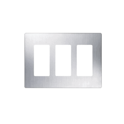 Tapa Color Metalico para interruptor o dimmer Lutron, 3 gang, limpio y moderno