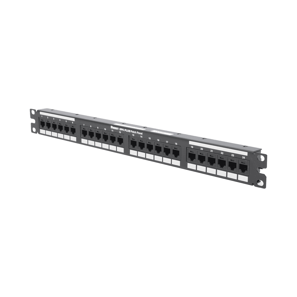 DP24688TGY-LAT-IZQ-l Panel de Parcheo de Impacto (110), Plano, Categoría 6, de 24 Puertos, 1UR DP24688TGY 3