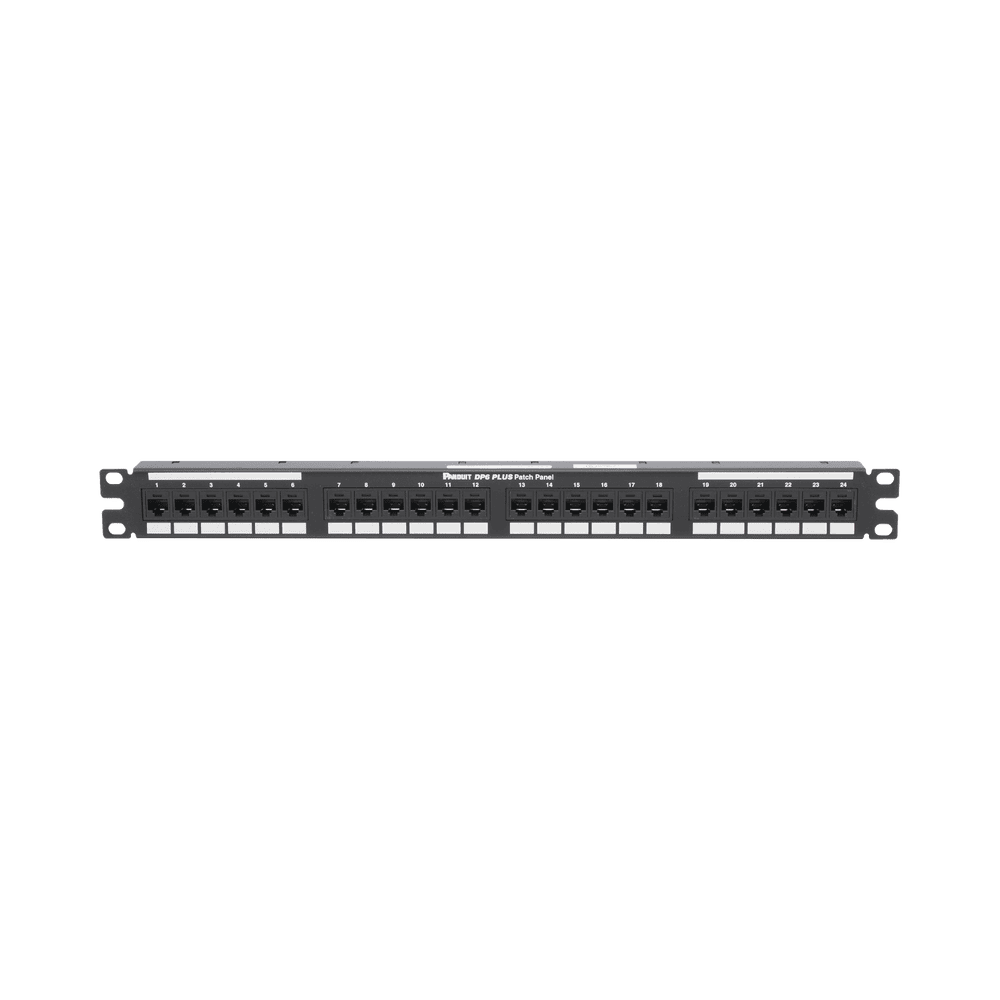 DP24688TGY-l Panel de Parcheo de Impacto (110), Plano, Categoría 6, de 24 Puertos, 1UR DP24688TGY 1
