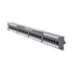 Panel de Parcheo de Impacto (110), Plano, Categoría 6A, de 24 Puertos, 1UR DP246X88TGY-LAT-IZQ-l