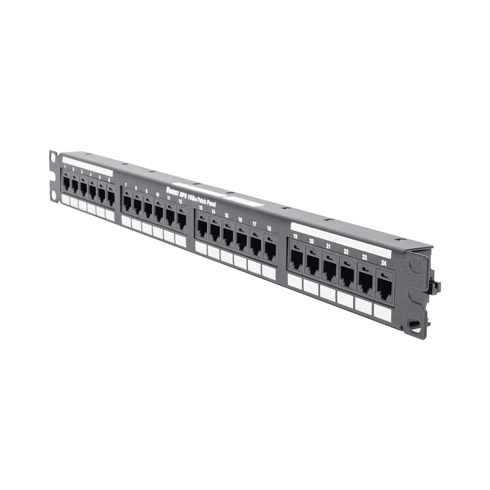 DP246X88TGY-LAT-IZQ-l Panel de Parcheo de Impacto (110), Plano, Categoría 6A, de 24 Puertos, 1UR DP246X88TGY 3