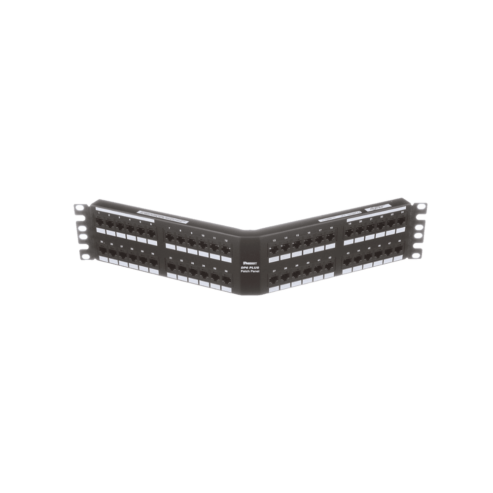 DPA48688TGY-l Panel de Parcheo de Impacto (110), Angulado, Categoría 6, de 48 Puertos, 2UR DPA48688TGY 1