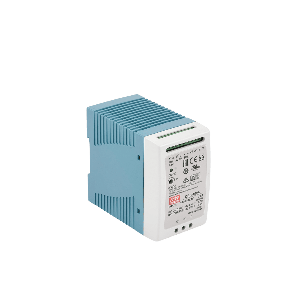 DRC100A-AD-4-l Fuente de poder Riel Din 12V, 100W con Cargador de Batería DRC-100-A 5