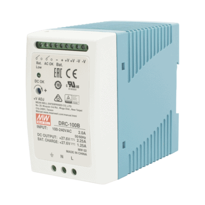 Fuente de poder Riel Din 24V, 100W con Cargador de Bateria