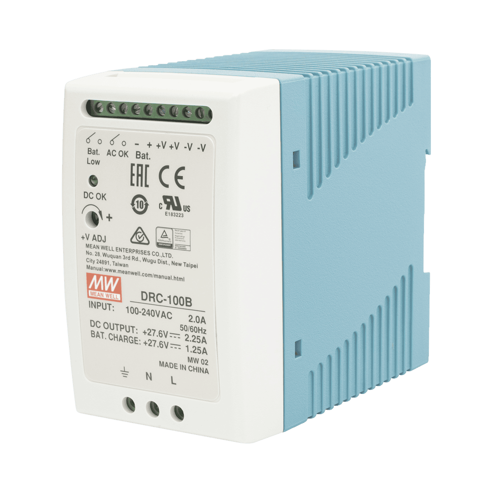 DRC100B-l Fuente de poder Riel Din 24V, 100W con Cargador de Bateria DRC-100-B 1