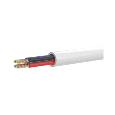 Bobina de 100 Metros (328.08 Pies) de Cable Multifilar / CCA / 4 x 22 AWG / Color Blanco / PVC / CCAM / Uso en Interior / Aplicaciones en Alarmas - Automatización