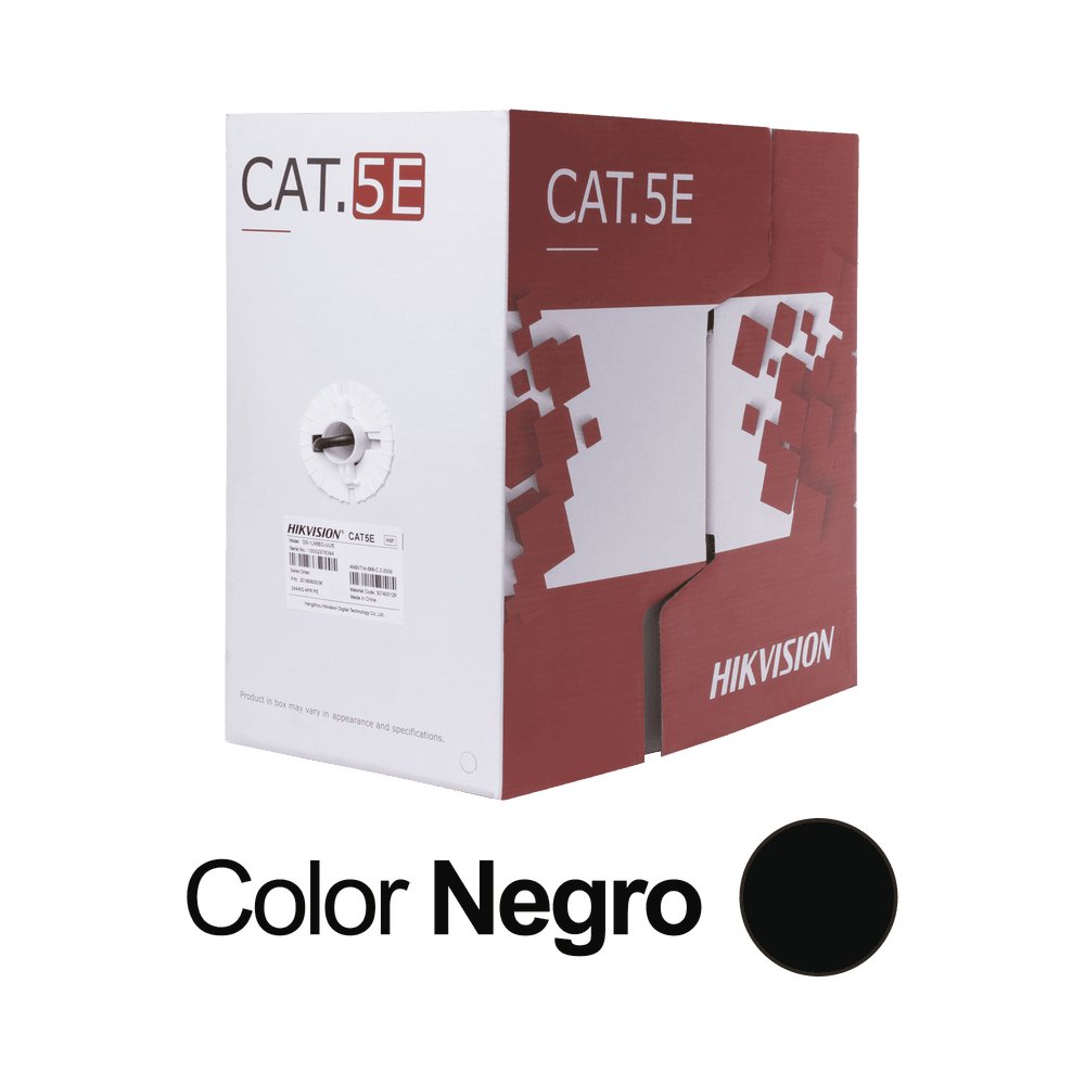 DS1LN5EOUU_E-l Bobina de Cable UTP 305 Metros (1000 Pies) / Cat 5E (24 AWG) / Color Negro / PE / Uso en Exterior / 100% Cobre / Aplicaciones de CCTV, Redes de Datos y Enlaces Inalámbricos DS-1LN5EO-UU/E 1