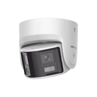[FlexVu] [PROTECCIÓN ACTIVA] Turret IP Panorámica 4 Megapíxel / 2 Lentes 2.8 mm (180°) / Imagen a Color 24/7 (ColorVu) / PoE / WDR 130° / IP67 / ACUSENSE / Luz Estroboscópica y Alarma Audible / 30 mts Luz Blanca / Mic