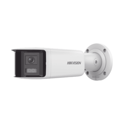 [FlexVu] [PROTECCIÓN ACTIVA] Bala IP Panorámica 4 Megapixel / 2 Lentes 2.8 mm (180°) / Imagen a Color 24/7 (ColorVu) / PoE / WDR 130° / IP67 / ACUSENSE / Luz Estroboscópica y Alarma Audible / 40 mts Luz Blanca / Micro SD