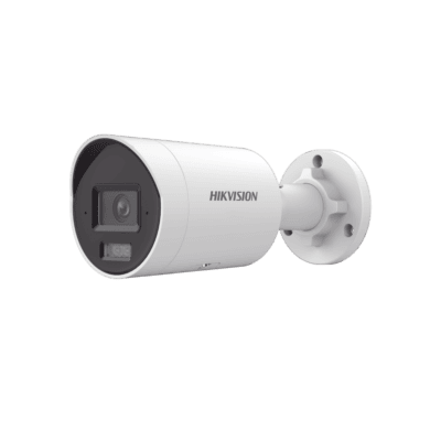Bala IP 4 Megapixel / Lente 2.8 mm /  Dual Light (40 mts IR + 40 mts Luz Blanca) / Darkfighter S / Microfono Integrado /  Exterior IP67 / WDR 130 dB / 4 Analíticos: AcuSense, Deteccion Facial, Conteo de Personas por Cruce y Zona